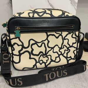 Beautiful Preloved Tous Crossbody Bag. Beige and Black